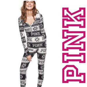 Victoria's Secret PINK | Holiday Fair Isle Long John Onesie | Size Small